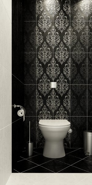 Modern-classic-black-and-white-tile-Toilet