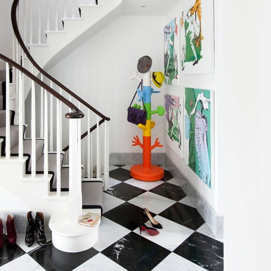 Black-and-White-Modern-Hallway-Livingetc-Housetohome