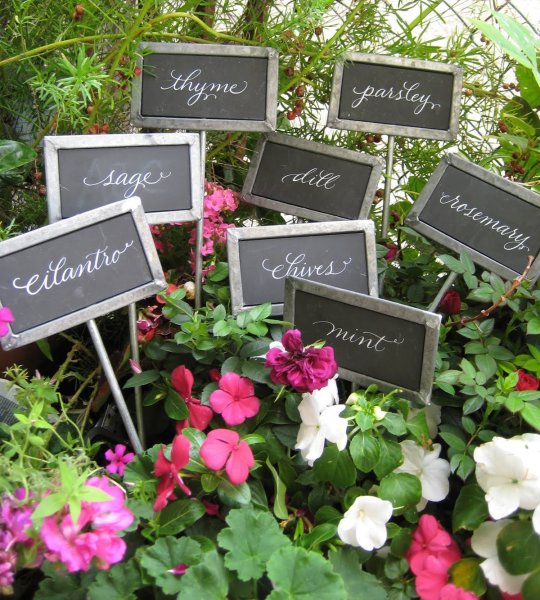 Chalkboard garden stakes