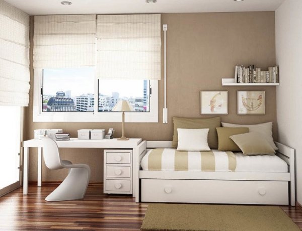 Elegant-Bed-And-Study-Compact-Room-With-Beige-Stripe-On-White-Design-800x614